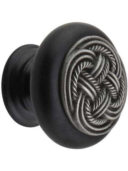Classic Weave Wood Knob in Dk Walnut/Ant Pewter.